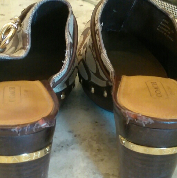 Authentic Coach Monogram Canvas/Leather Clogs - Picture 6 of 8